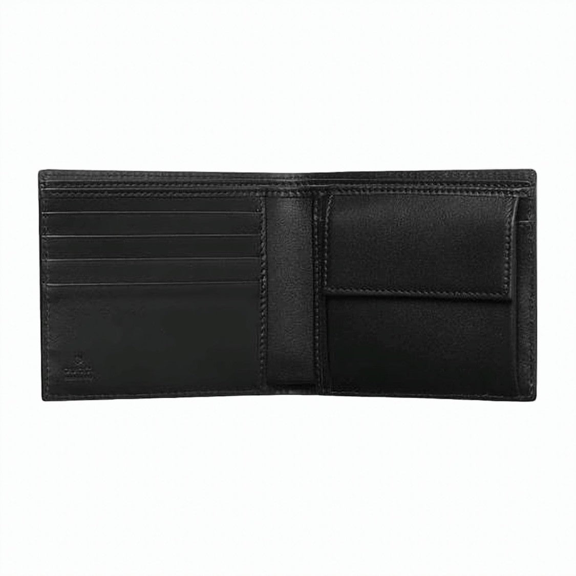 Gucci Embossed Leather Bifold Wallet With Interlocking Pattern