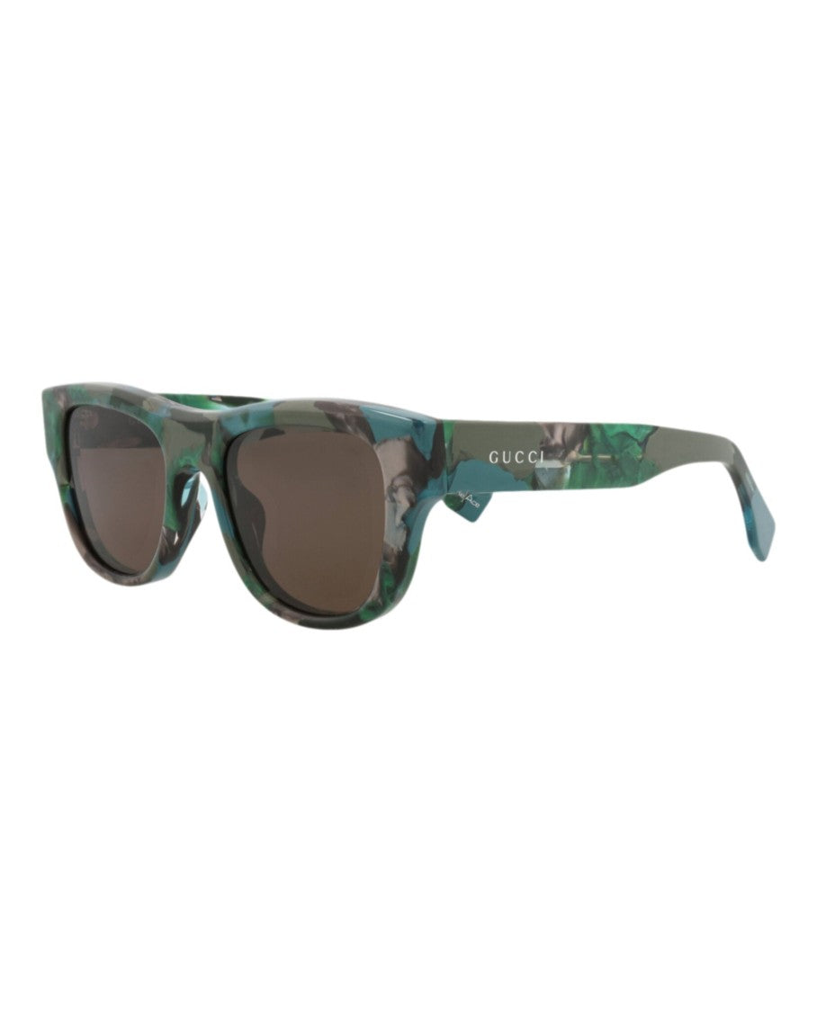 Gucci Square-Frame Sunglasses In Recycled Acetate With Saddle Nose Bridge