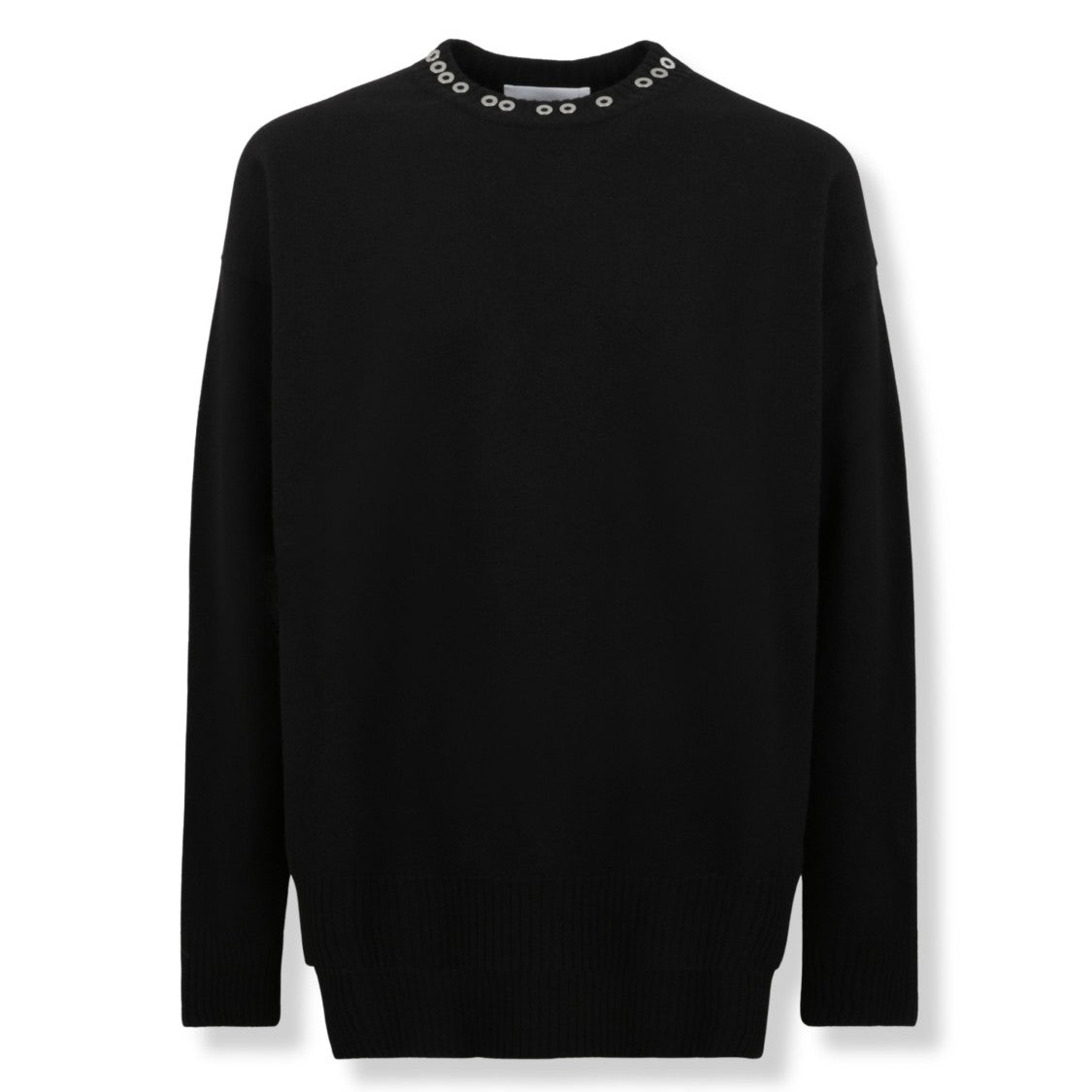 Jil Sander High-Neck Wool Sweater With Metal Eyelets