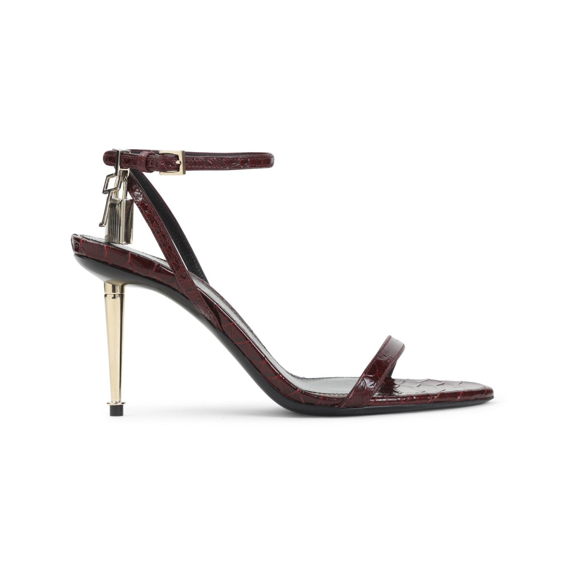 Tom Ford Burgundy Leather High-Heeled Sandals