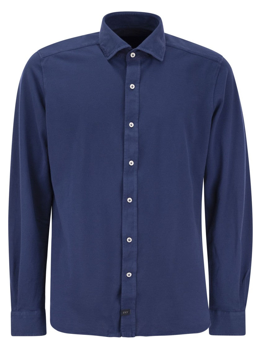 Fay Cotton French Collar Shirt