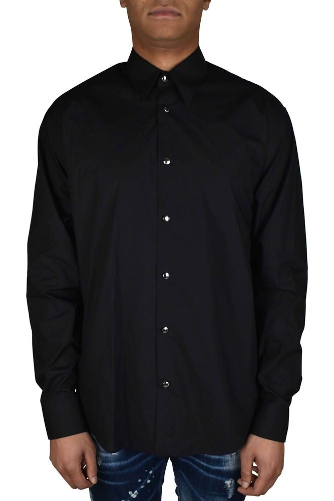 Roberto Cavalli Black Tiger Print Casual Shirt