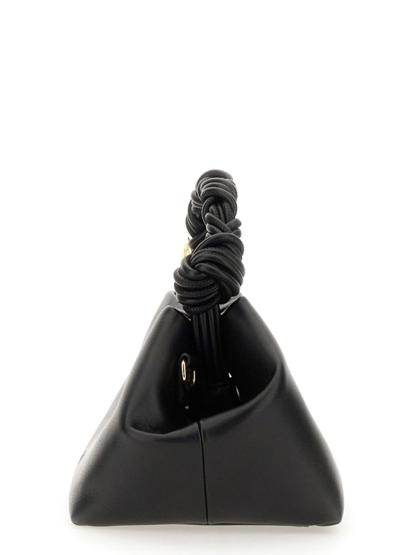 Ganni Structured Small Handbag With Twisted Handle And Detachable Strap