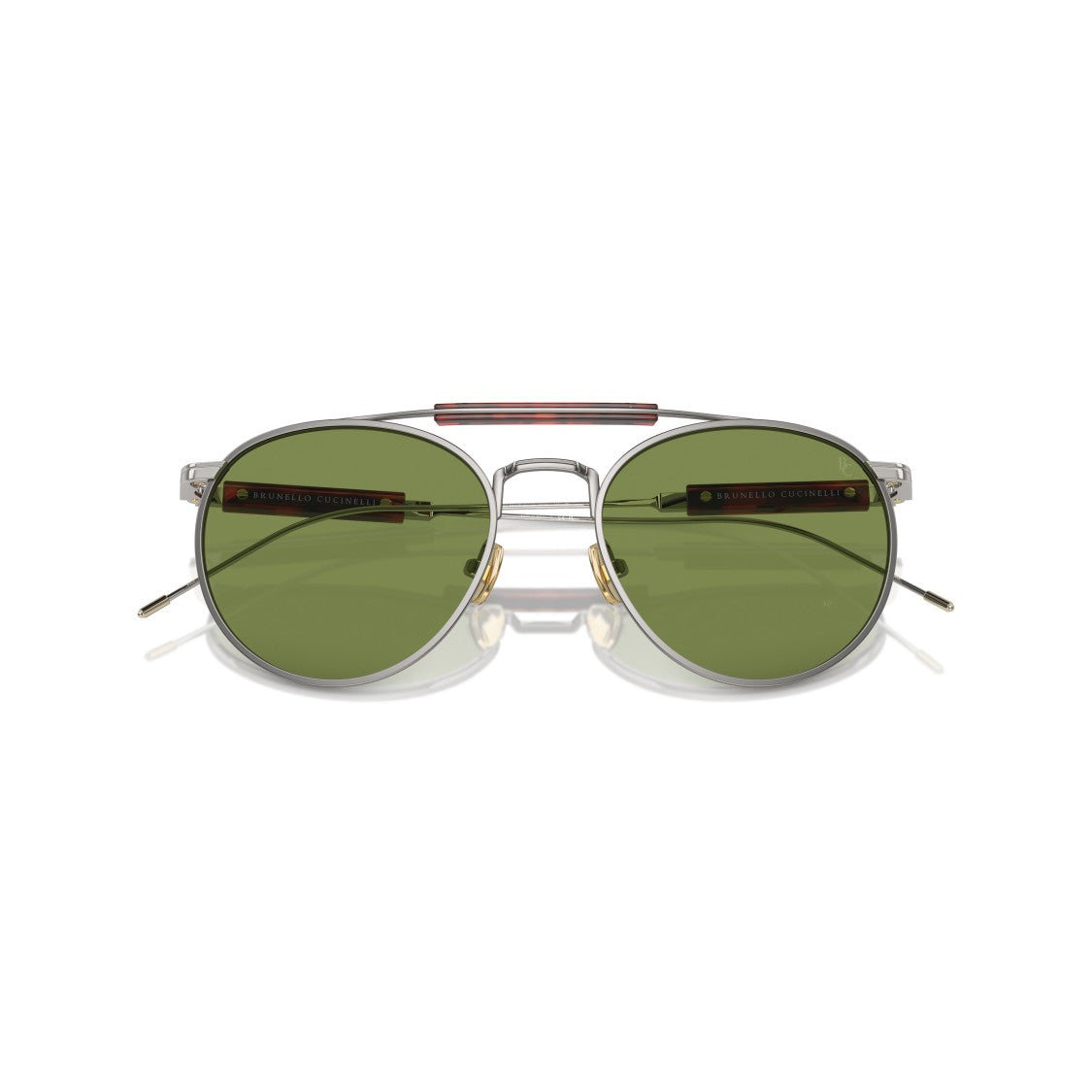 Brunello Cucinelli 0Bc2004st Titanium Frame Sunglasses With Green Lenses