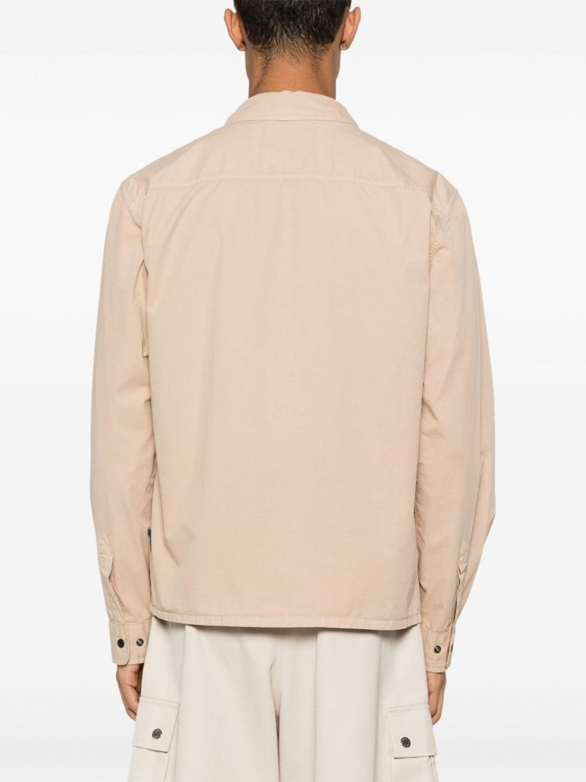 Woolrich Light Beige Oversized Cotton Gabardine Shirt