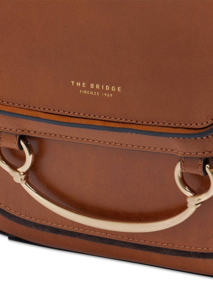 The Bridge Brown Crossbody Structured Leather Satchel