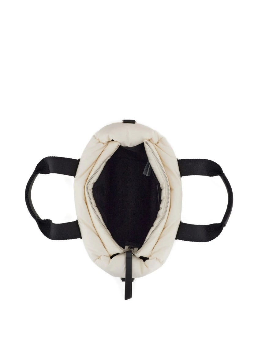 Moncler White Mini Caradoc Quilted Tote Bag