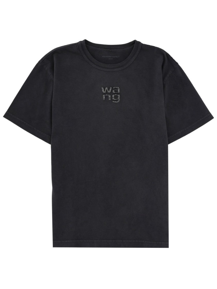 T By Alexander Wang Comfort Fit Center Logo Cotton T-Shirt