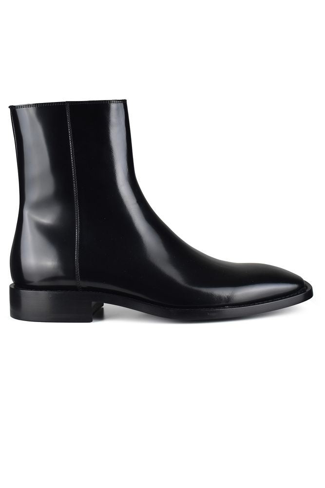 Balenciaga Glossy Patent Leather Boots With Square Toe