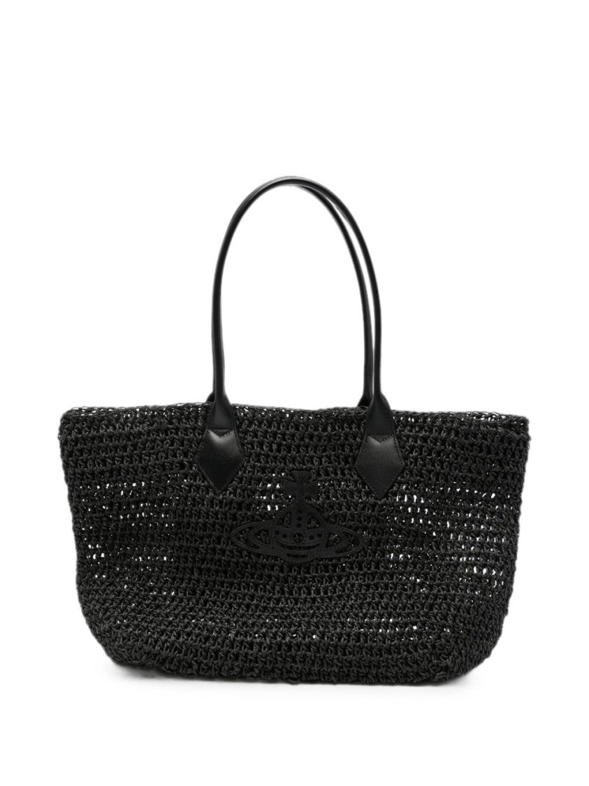Vivienne Westwood Textured Woven Tote Bag With Embossed Logo