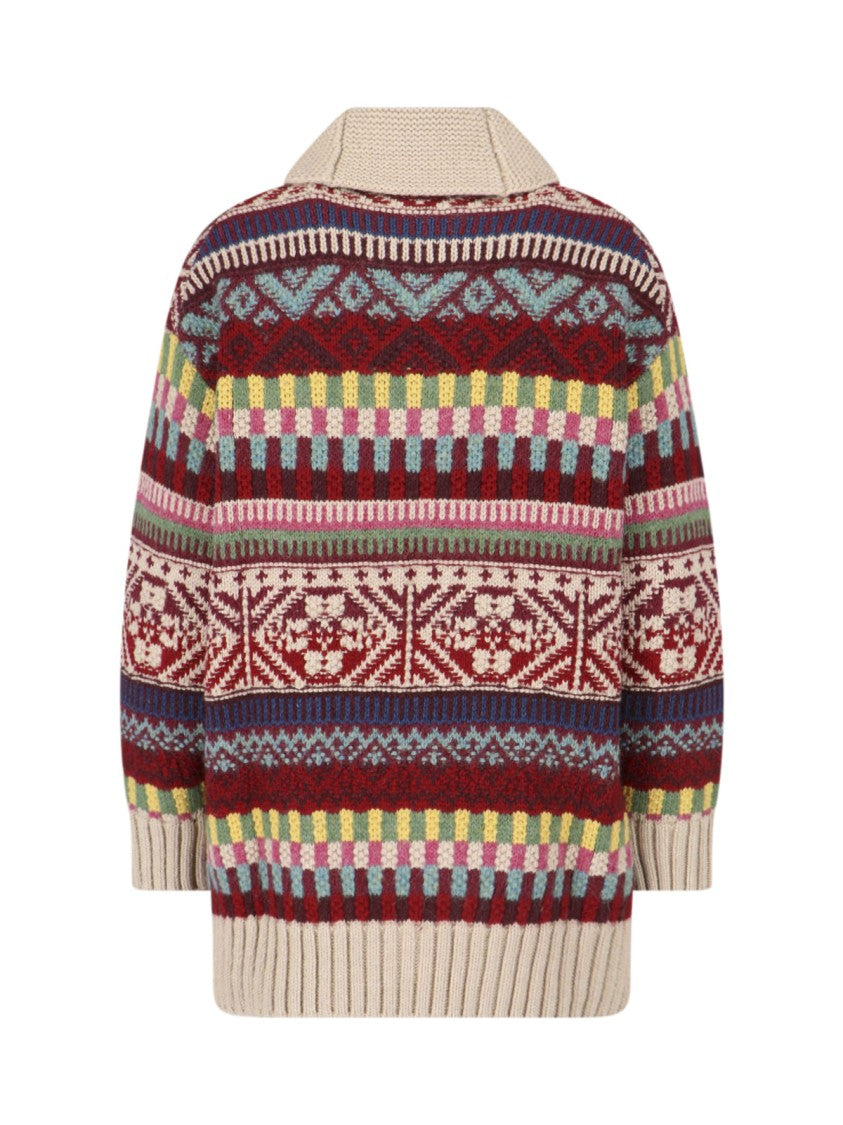 Polo Ralph Lauren Multicolor Geometric Knit Zip Cardigan
