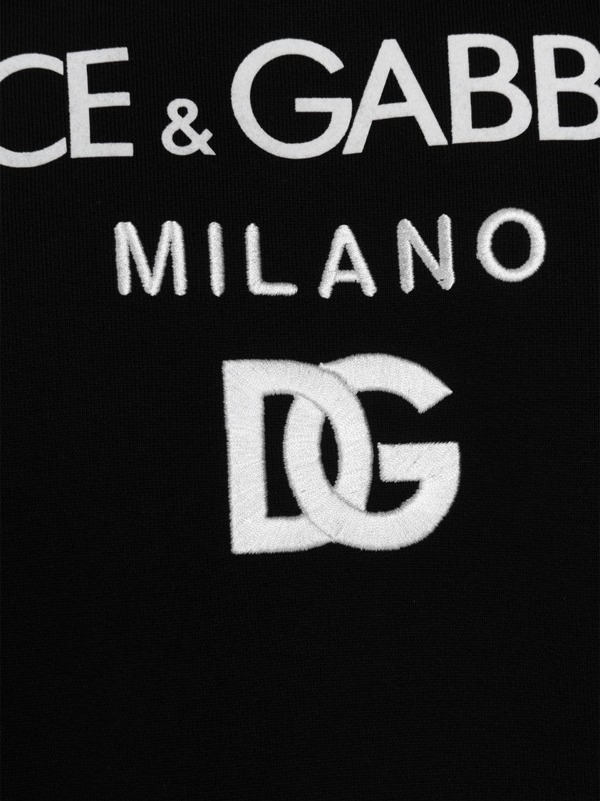 Dolce & Gabbana Iconic Logo Embellished Cotton Sweatshirt