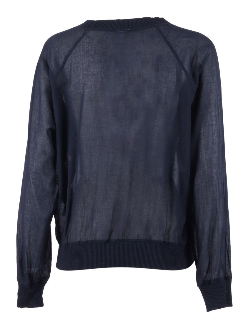 Aspesi Cropped Sheer Raglan Long Top