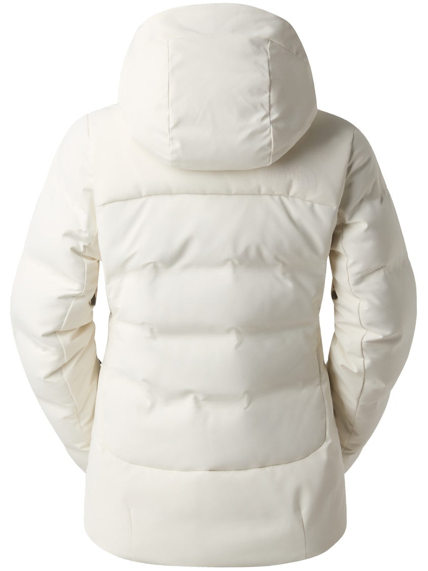 The North Face White Padded Down Jacket With High Collar