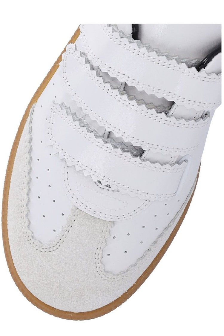 Isabel Marant Low-Top White Leather Sneaker With Velcro Straps