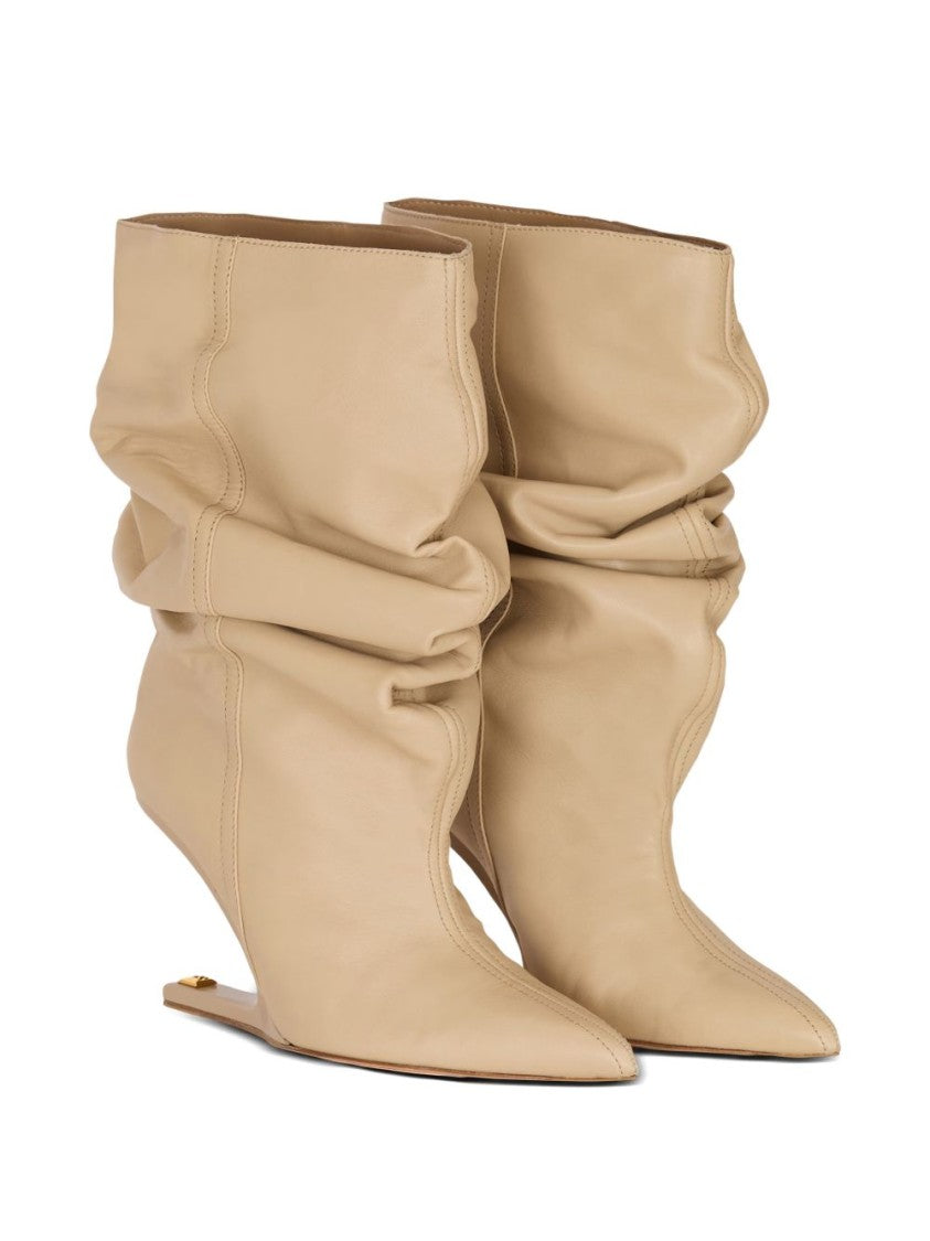 Balmain Silk And Nylon Blend Pull-On Boots