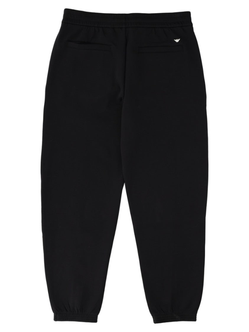 Emporio Armani Tapered Black Trousers With Elastic Waistband