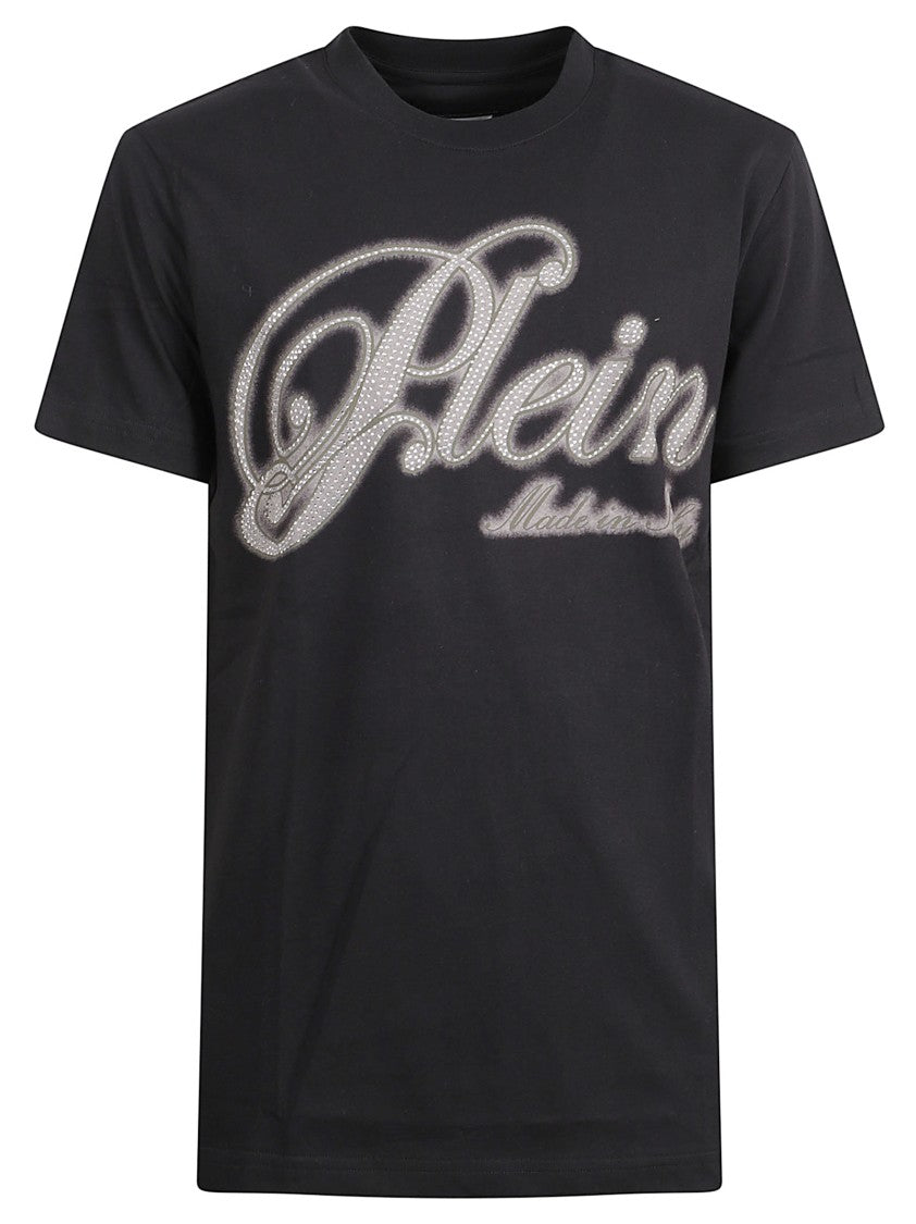 Philipp Plein Short-Sleeve Cotton T-Shirt With Bold Logo