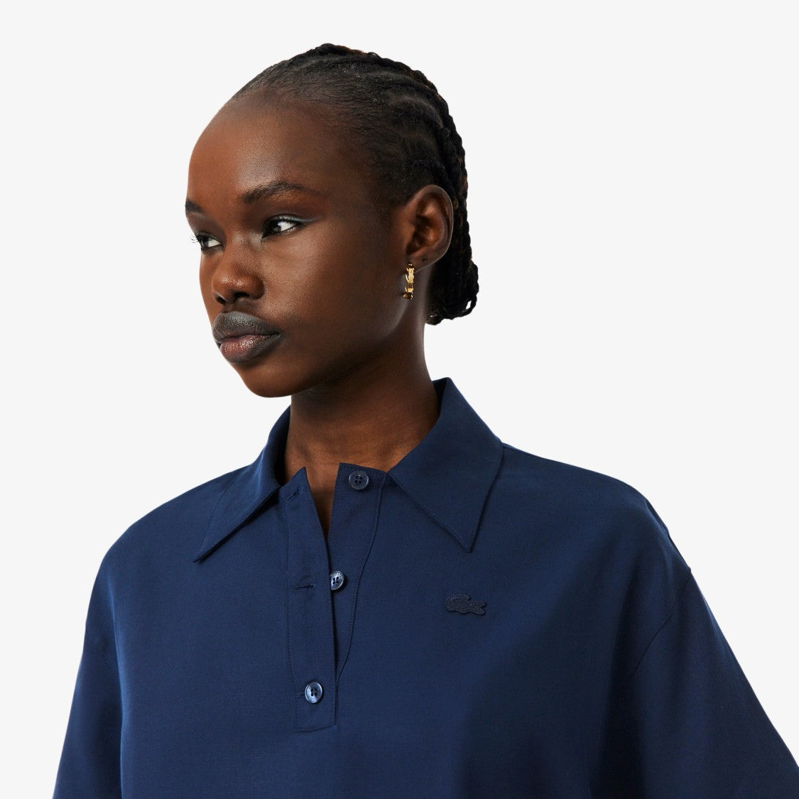 Lacoste Boxy Cropped Short-Sleeved Polo Shirt With Classic Collar