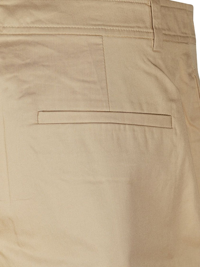 Lauren Ralph Lauren Light Beige Wide-Leg Pleated Shorts