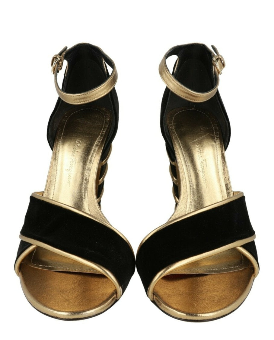 Ferragamo Ether Velvet Heel Sandals