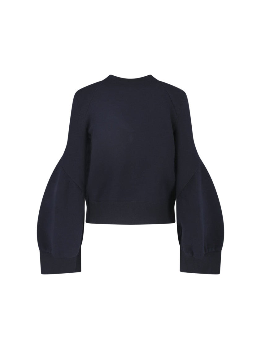 Sacai Black Cotton-Blend Sweatshirt