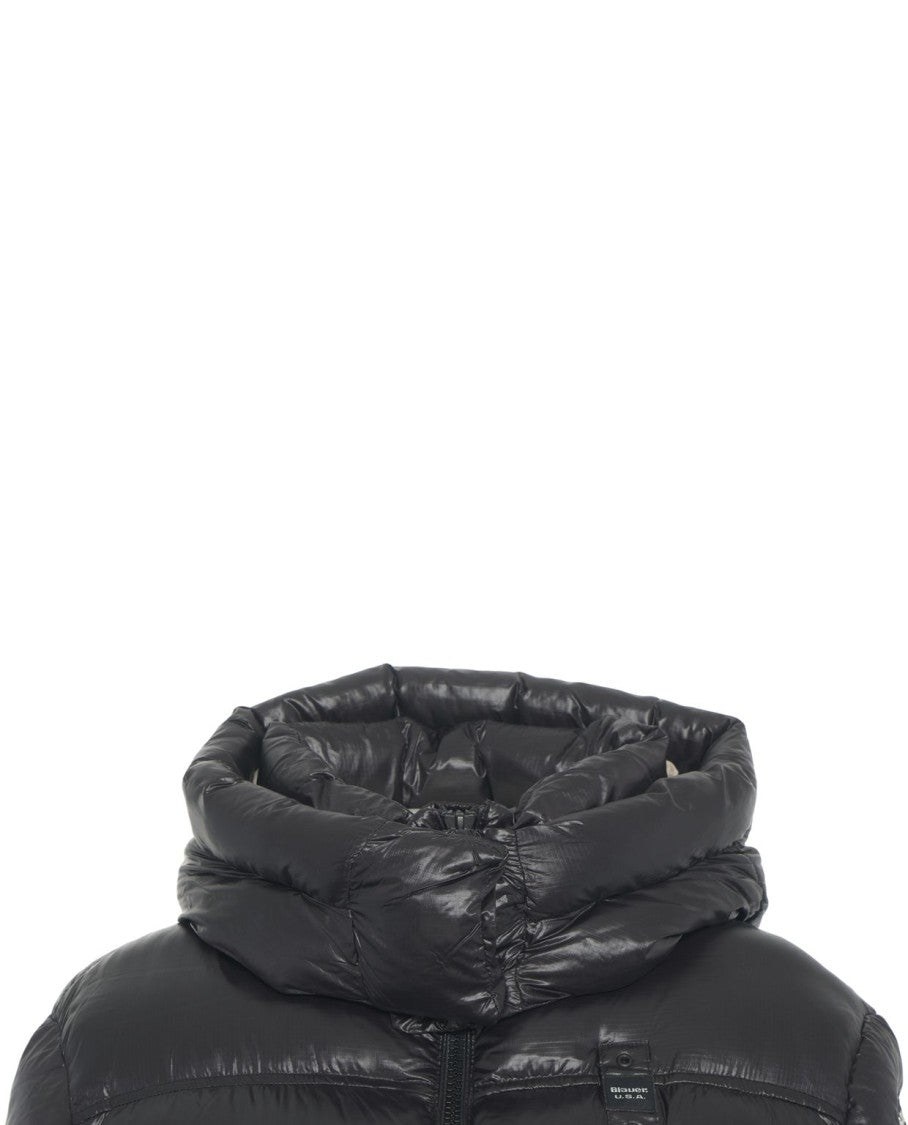 Blauer Quilted Down Jacket With Integrated Hood And Padded Texture
