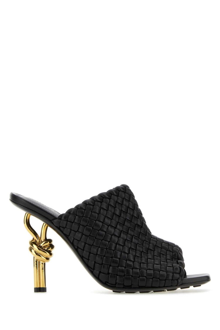 Bottega Veneta Black Leather Knot Mules