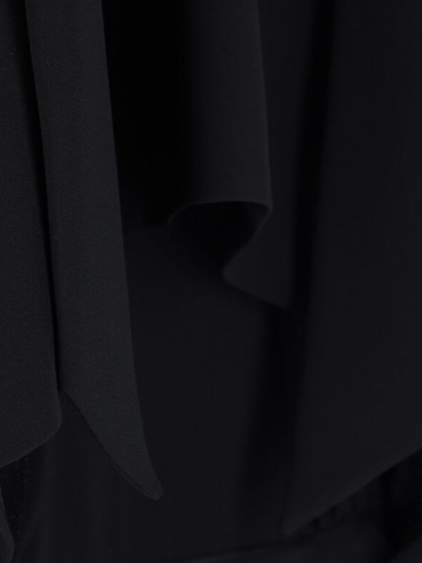 Aspesi Midi Dress In Black Fabric, High Neck