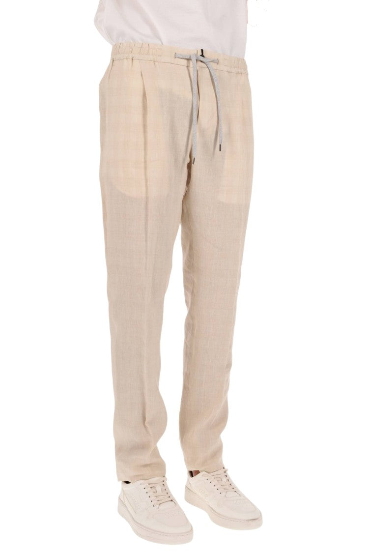 Pt Torino Linen-Silk Blend Slim Fit Jogger With Elegant Detailing