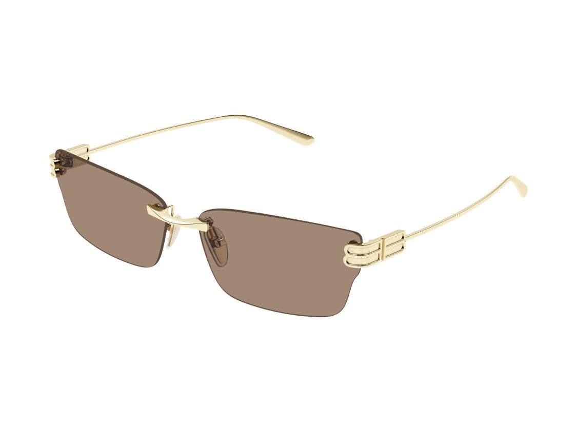 Balenciaga Gold Bb0487s Metal Rimless Rectangular Sunglasses