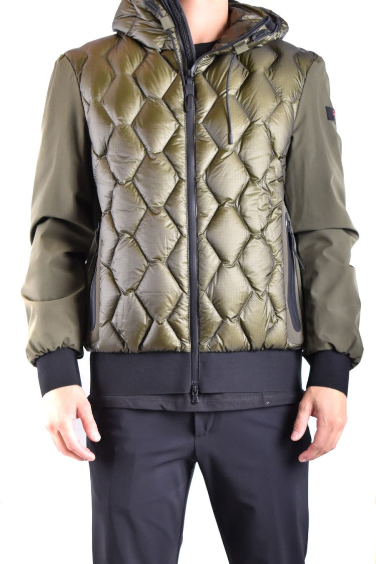 Peuterey Quilted Green Polyamide Jacket With Hood