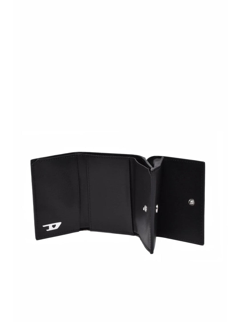 Diesel Black Polyurethane Folded Wallet