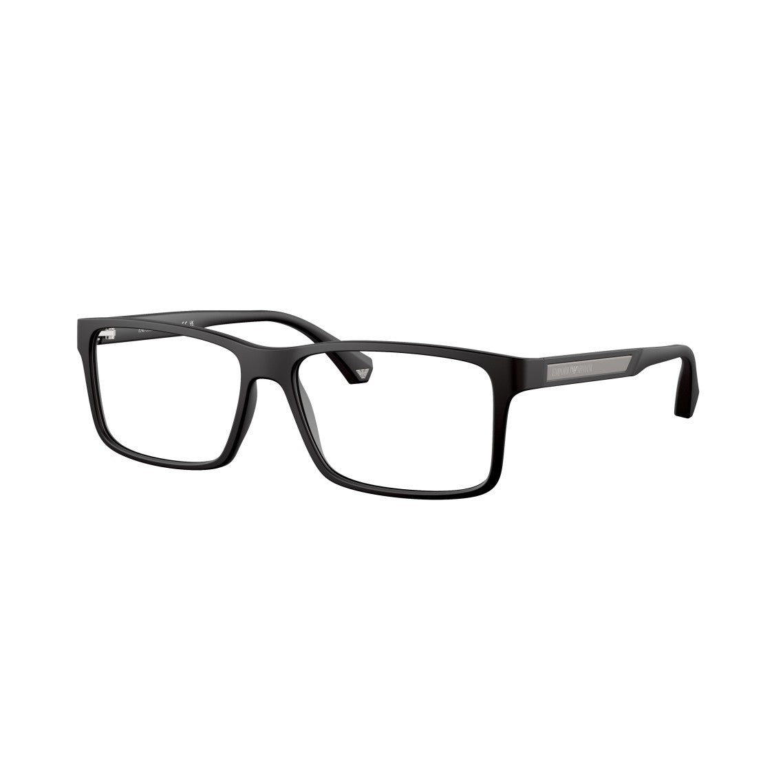 Emporio Armani 0Ea3038 Rectangular Eyeglasses With Full Black Frame