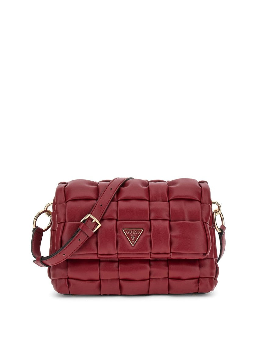 Guess Woven Faux Leather Shoulder Bag