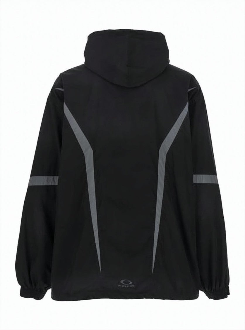 Balenciaga Hooded Black Jacket With Reflective Accents