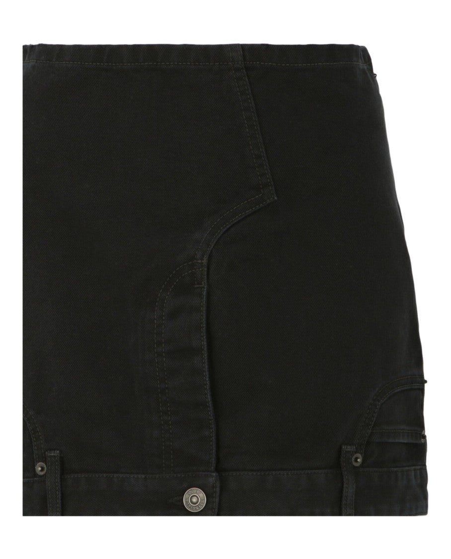 Balenciaga Upside Down Denim Mini Skirt