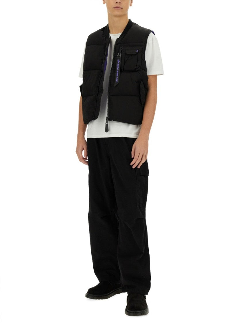 Alpha Industries Puffy Sleeveless Vest With High Collar