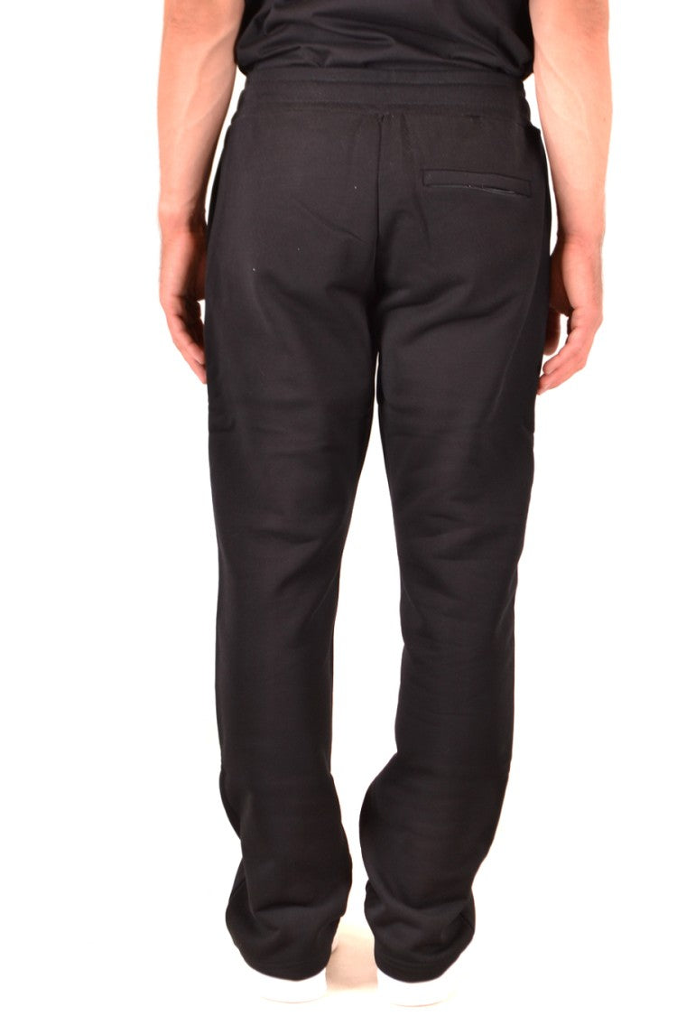 Moschino Black Cotton Trousers With Drawstring Waistband