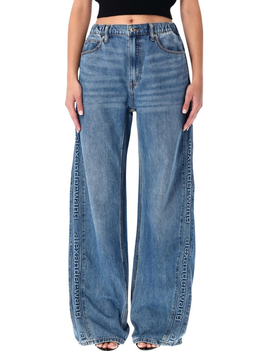 Alexander Wang Blue Balloon Jogger Jeans With Logo