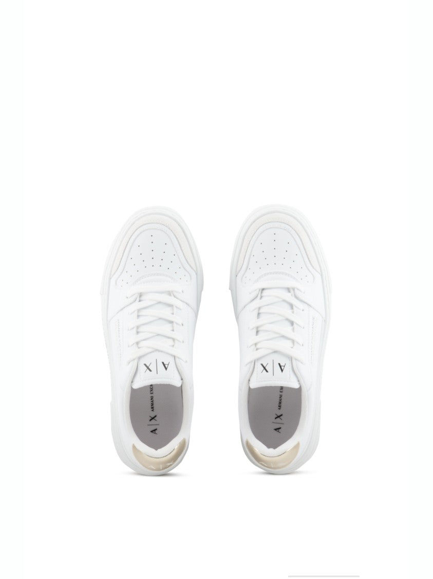 Armani Exchange White Leather Sneakers