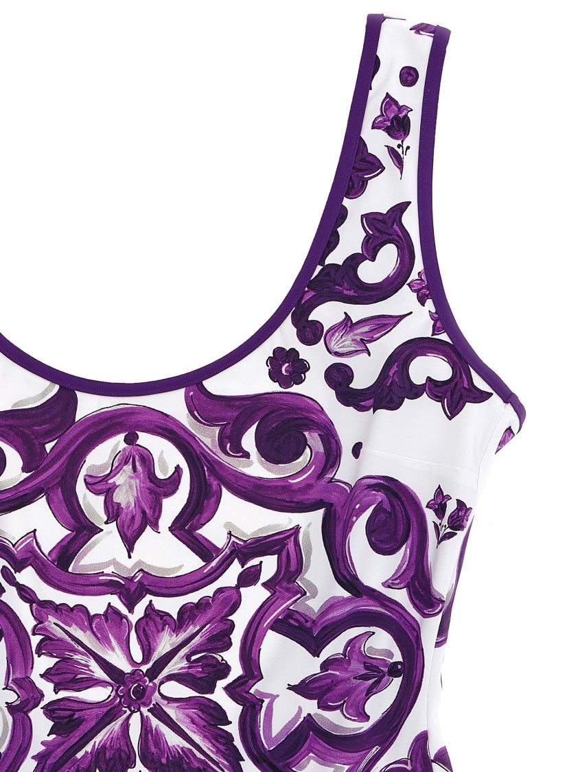 Dolce & Gabbana 'Maiolica' Print One-Piece Swimsuit
