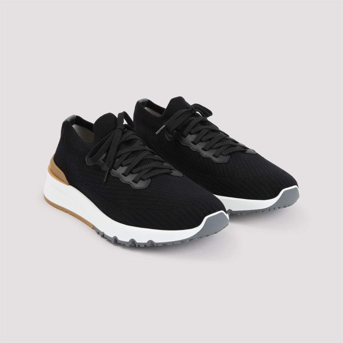 Brunello Cucinelli Black Textile Sneakers