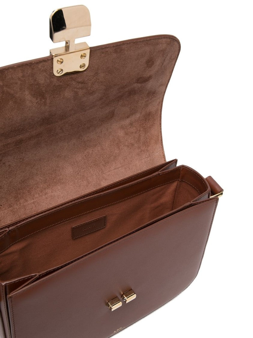 A.P.C. Geneva Shoulder Bag With Leather And Gold Hardware