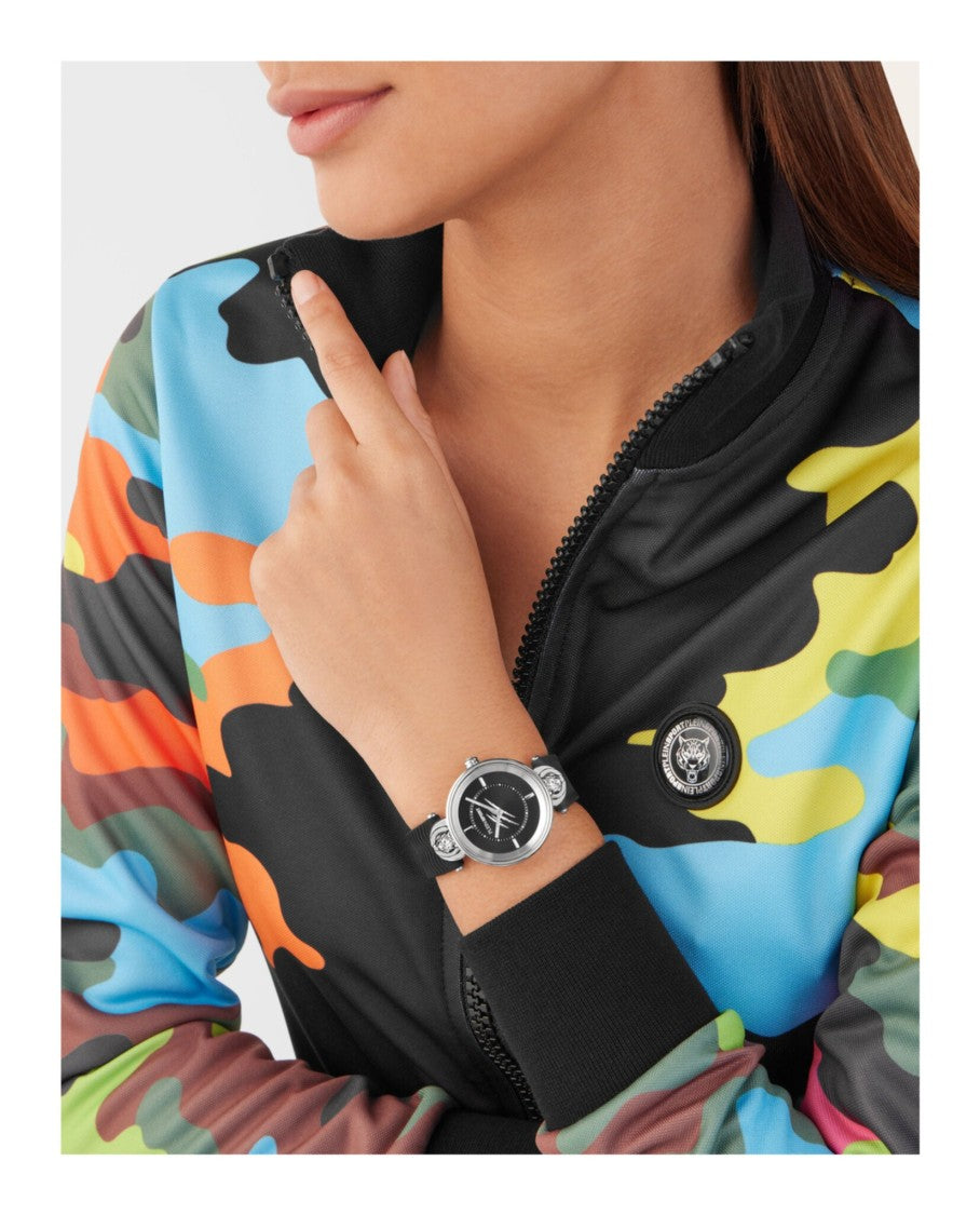 Plein Sport Two-Hand Quartz Movement Watch With Textured Silicone Strap