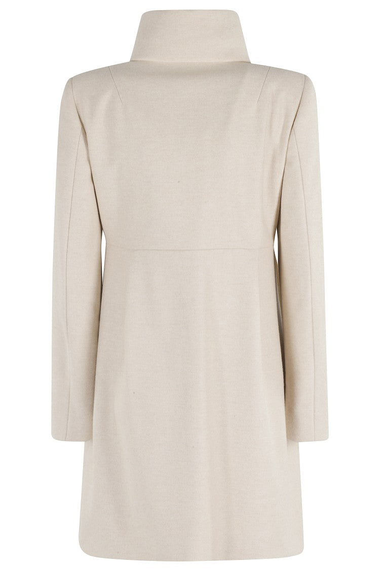 Fay Tailored Beige Coat With High Collar