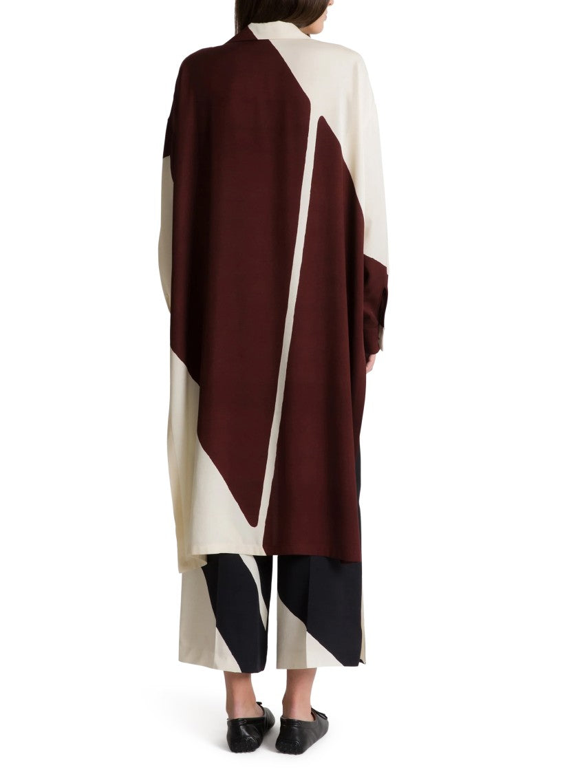 Alberta Ferretti Oversized Asymmetrical Shirt With Bold Geometric Pattern