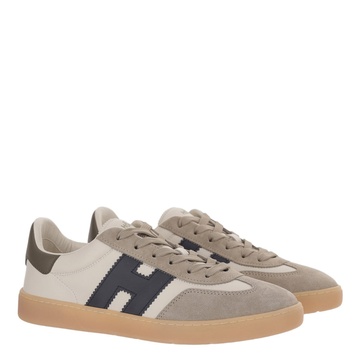 Hogan Low-Top Leather Sneakers With Suede Inserts And Memory Foam Insole