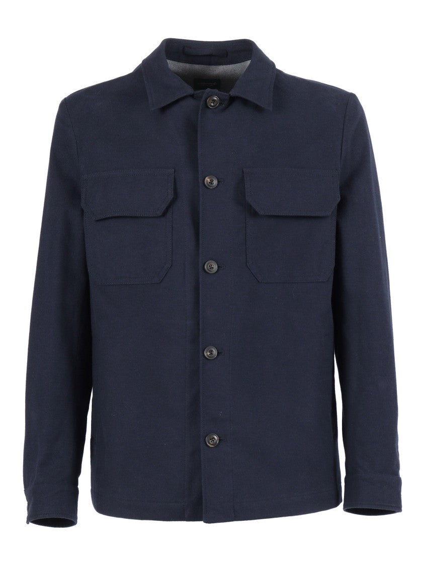 Brando-Lubiam Structured Button-Up Jacket With Flap Pockets