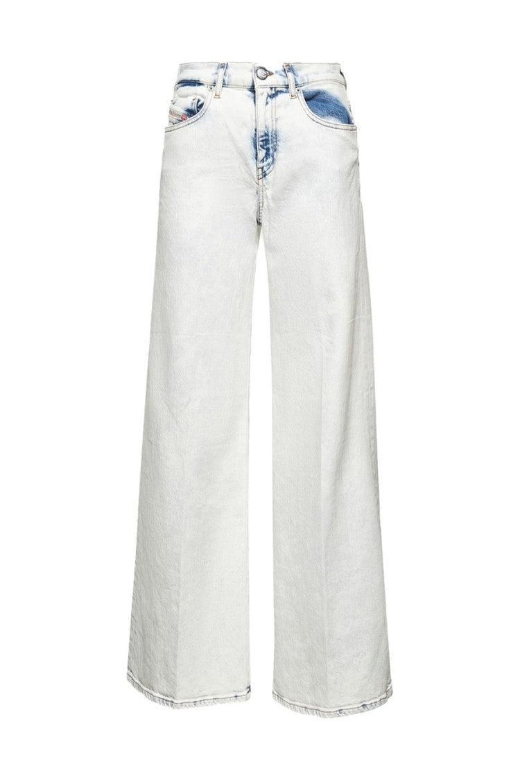 Diesel Wide-Leg High-Waist Light Wash Jeans